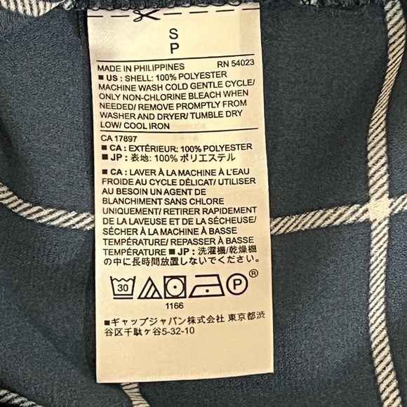 Banana Republic Boyfriend Fit Windowpane Plaid Long Sleeve Top Size S - Picture 6 of 11